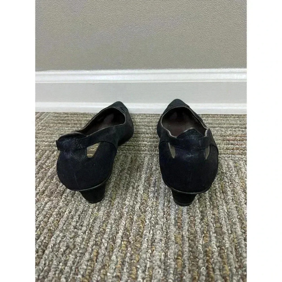 Peter Kent Vero Cudio Vintage Black Cut Out Leather Kitten Heels 36.5 US 6.5 EUC - Picture 5 of 14